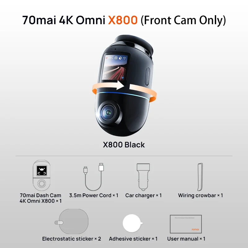 70mai Omni 4K 360 Dash Cam