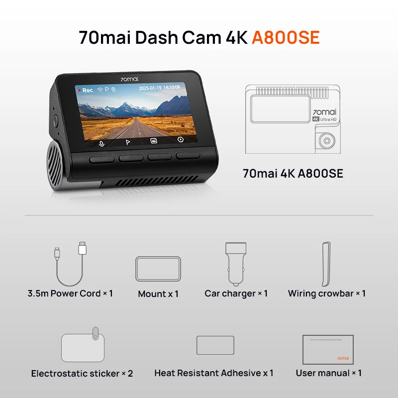70mai A800S 4K Dash Cam